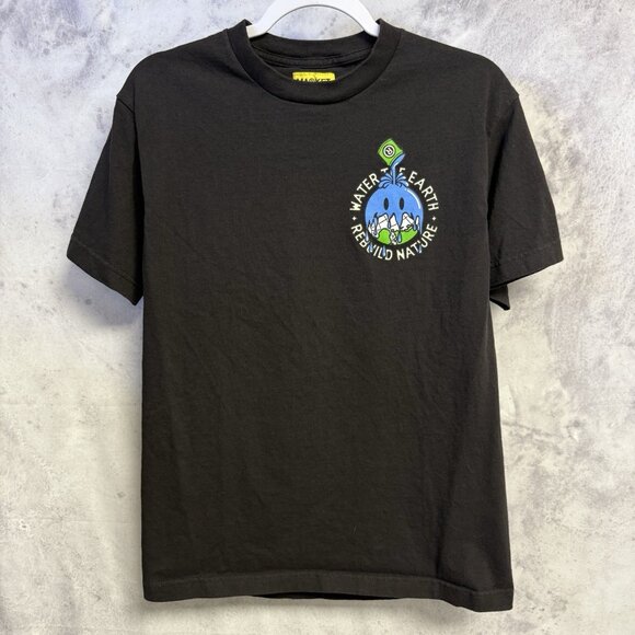 Market Smiley Face T Shirt Mens M 18.5x26.5 Black Short Sleeve Nature Streetwear - Picture 2 of 7